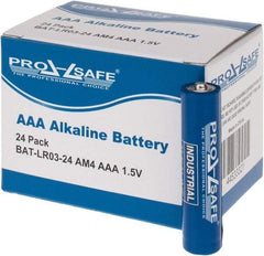 PRO-SAFE - Size AAA, Alkaline, Standard Battery - 1.5 Volts, Flat Terminal, LR03 - All Tool & Supply