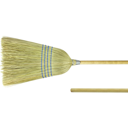 Light Industrial Upright Broom, Corn and Fiber Fill, 57″ Overall Length - All Tool & Supply