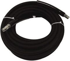 Value Collection - 50' Long, 3/8" Fitting, Male Rigid x Male Swivel Fitting, -40 to 310°F, Synthetic Rubber High Temp & High Pressure Hose - 3/8" Inside x 5/8" Outside Diam, Black, 3,000 psi - All Tool & Supply