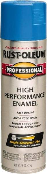 Rust-Oleum - Safety Blue, Gloss, Rust Proof Enamel Spray Paint - 14 Sq Ft per Can, 15 oz Container, Use on Multipurpose - All Tool & Supply