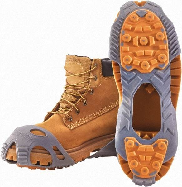 Winter Walking - Size M, (Women's Size S) Overshoe Cleat - Tungsten Carbide Stud Traction, Gray - All Tool & Supply