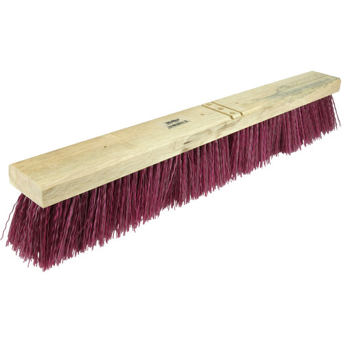 24″ Contractor Garage Broom, Maroon Polypropylene Fill, Includes Brace - All Tool & Supply