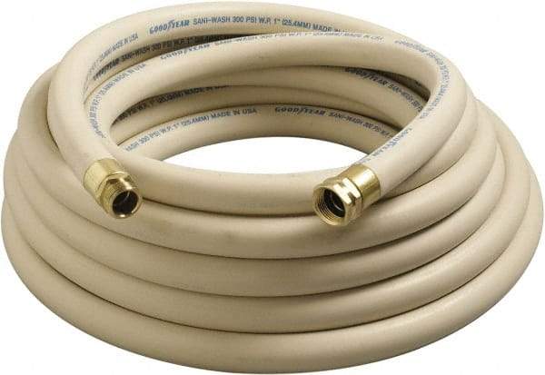 Continental ContiTech - 50' Long, 1 Male x Female NPSH, -40 to 205°F, Synthetic Rubber High Temp & High Pressure Hose - 1" ID x 1.47" OD, White, 300 Max psi - All Tool & Supply