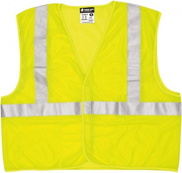 MCR Safety - Size L Flame Resistant/Retardant Lime Mesh General Purpose Vest - 24.4" Chest, Hook & Loop Closure, 3 Pockets, Polyester - All Tool & Supply