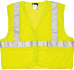 MCR Safety - Size L Flame Resistant/Retardant Lime Mesh General Purpose Vest - 24.4" Chest, Hook & Loop Closure, 3 Pockets, Polyester - All Tool & Supply