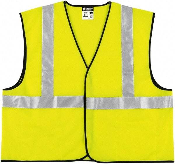 MCR Safety - Size 3XL Flame Resistant/Retardant Lime Solid General Purpose Vest - 27.4" Chest, ANSI 107-2015, Hook & Loop Closure, 3 Pockets, Polyester - All Tool & Supply