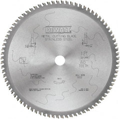 DeWALT - 12" Diam, 1" Arbor Hole Diam, 80 Tooth Wet & Dry Cut Saw Blade - Carbide-Tipped, Standard Round Arbor - All Tool & Supply