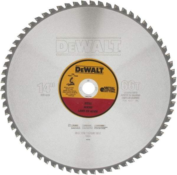 DeWALT - 14" Diam, 1" Arbor Hole Diam, 66 Tooth Wet & Dry Cut Saw Blade - Carbide-Tipped, Standard Round Arbor - All Tool & Supply