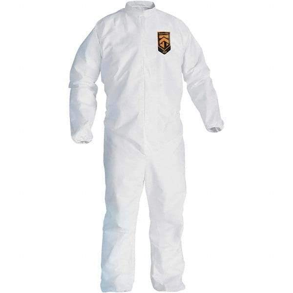 KleenGuard - Size 4XL Film Laminate General Purpose Coveralls - White, Zipper Closure, Elastic Cuffs, Elastic Ankles, Serged Seams - All Tool & Supply