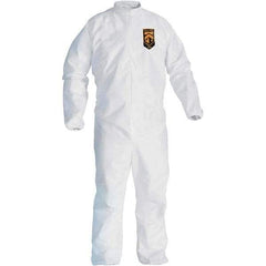 KleenGuard - Size 4XL Film Laminate General Purpose Coveralls - White, Zipper Closure, Elastic Cuffs, Elastic Ankles, Serged Seams - All Tool & Supply