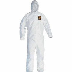 KleenGuard - Size 5X/6XL Film Laminate General Purpose Coveralls - White, Zipper Closure, Elastic Cuffs, Elastic Ankles, Serged Seams - All Tool & Supply