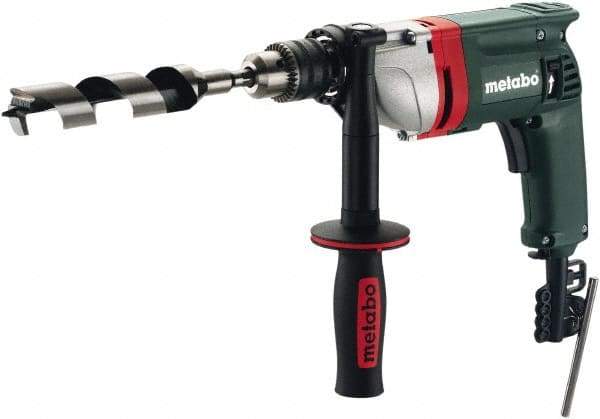 Metabo - 1/2" Keyed Chuck, 0 to 650 RPM, Pistol Grip Handle Electric Drill - 6.7 Amps, 120 Volts, Non-Reversible - All Tool & Supply