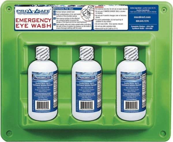 PRO-SAFE - 8 oz, Disposable Eyewash Triple Station - Approved by FDA - All Tool & Supply