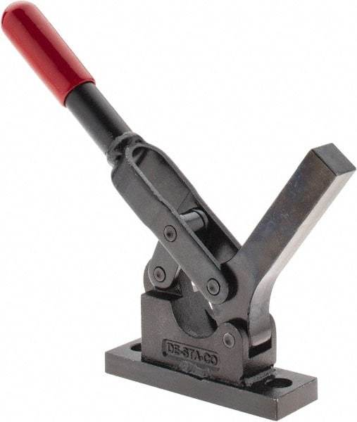 De-Sta-Co - 600 Lb Holding Capacity, Horizontal Handle, Manual Hold Down Toggle Clamp - 69° Handle Movement, 90° Bar Opening, Solid Bar, Flanged Base, Oxide Finish, Forged Alloy Steel - All Tool & Supply