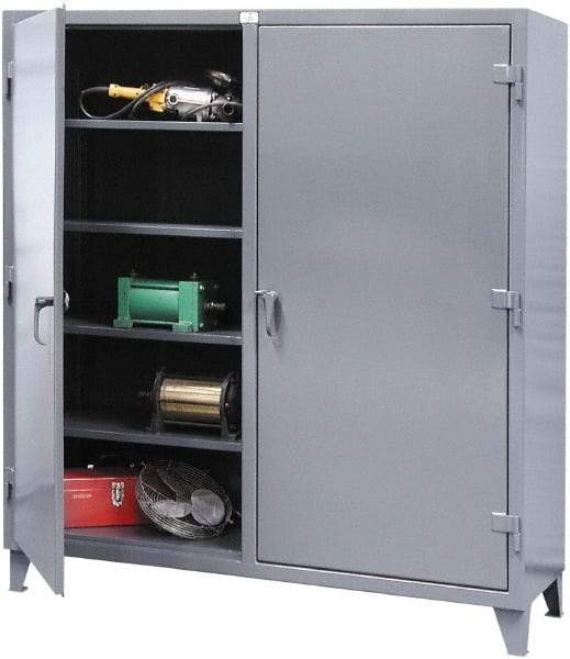 Strong Hold - 6 Shelf Locking Storage Cabinet - Steel, 72" Wide x 24" Deep x 66" High, Dark Gray - All Tool & Supply