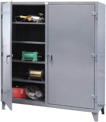 Strong Hold - 6 Shelf Locking Storage Cabinet - Steel, 60" Wide x 24" Deep x 66" High, Dark Gray - All Tool & Supply