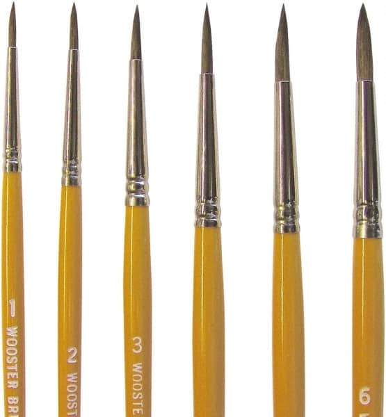 Wooster Brush - #6 Camel Hair Artist's Paint Brush - 3/16" Wide, 0.703" Bristle Length, 5-35/64" Plastic Handle - All Tool & Supply