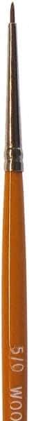 Wooster Brush - #5/0 Sable Artist's Paint Brush - 3/32" Wide, 3/16" Bristle Length, 5-21/32" Plastic Handle - All Tool & Supply