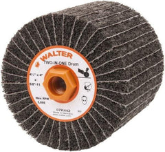 WALTER Surface Technologies - 4-1/2" Diam, 80 Grit Aluminum Oxide Unmounted Flap Wheel - 5/8" Hole, 5/8-11 Thread, 4" Wide, Nonwoven & Coated, Fine Grade, 3,800 Max RPM - All Tool & Supply