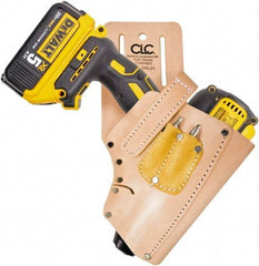 CLC - Drill/Impact Driver Holster with 3 Pockets - Leather, Natural (Color) - All Tool & Supply