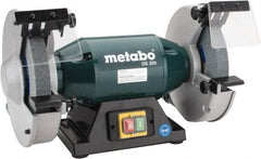 Metabo - 8" Wheel Diam x 1" Wheel Width, 1-1/4 hp Bench Grinder - 1-1/4" Arbor Hole Diam, 1 Phase, 3,570 Max RPM, 120 Volts - All Tool & Supply