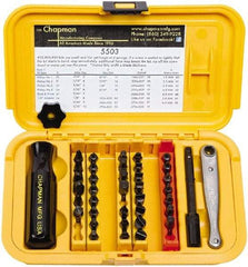 Chapman - 40 Piece, 1/4" Drive Screwdriver Bit Set - #1 to #4 Phillips, 0.05 to 5/16" Hex - All Tool & Supply