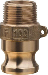 Value Collection - 4" Brass Cam & Groove Suction & Discharge Hose Male Adapter Male NPT Thread - Part F, 4" Thread, 400 Max psi - All Tool & Supply