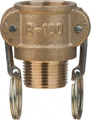 Value Collection - 1-1/2" Brass Cam & Groove Suction & Discharge Hose Female Coupler Male NPT Thread - Part B, 1-1/2" Thread, 1,000 Max psi - All Tool & Supply