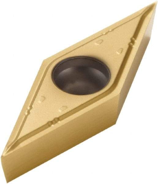 Seco - VBGT21.50 F1 Grade CP500 Carbide Turning Insert - TiAlN/TiN Finish, 35° Diamond, 1/4" Inscr Circle, 3/32" Thick, 0.0039" Corner Radius - All Tool & Supply