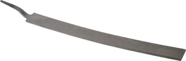 PFERD - 14" Long, Smooth Cut, Flat American-Pattern File - Single/Curved Cut, 0.38" Overall Thickness, Flexible, Tang - All Tool & Supply