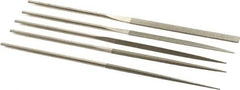 PFERD - 5 Piece Diamond Pattern File Set - 5-1/2" Long, Fine Coarseness, Set Includes Half Round, Hand, Round, Square, Three Square - All Tool & Supply