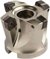 Seco - 4 Inserts, 2.0472" Cutter Diam, 0.0787" Max Depth of Cut, Indexable High-Feed Face Mill - 0.8661" Arbor Hole Diam, 0.4094" Keyway Width, 1.5748" High, SCE.. 1206.. Inserts - All Tool & Supply