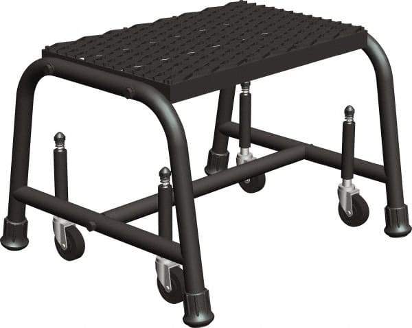 Ballymore - 12" 1 Step Ladder - Rolling Safety Ladder, 450 Lb Capacity, 12" Platform Height, 26" Base Width x 16" Base Depth, Perforated Tread - All Tool & Supply