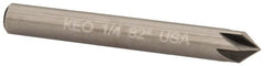 Keo - 1/4" Head Diam, 1/4" Shank Diam, 6 Flute 82° Solid Carbide Countersink - All Tool & Supply