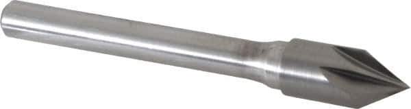 Keo - 3/8" Head Diam, 1/4" Shank Diam, 6 Flute 60° Solid Carbide Countersink - All Tool & Supply