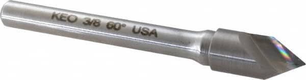 Keo - 3/8" Head Diam, 1/4" Shank Diam, 1 Flute 60° Solid Carbide Countersink - All Tool & Supply