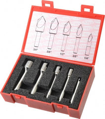 Keo - 5 Piece, 1/4 to 3/4" Head Diam, 90° Included Angle, Single End Countersink Set - All Tool & Supply