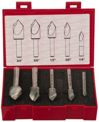 Keo - 5 Piece, 1/4 to 3/4" Head Diam, 100° Included Angle, Single End Countersink Set - All Tool & Supply