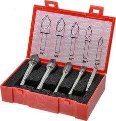 Keo - 5 Piece, 1/4 to 3/4" Head Diam, 82° Included Angle, Single End Countersink Set - All Tool & Supply