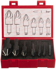 Keo - 7 Piece, 1/4 to 1" Head Diam, 100° Included Angle, Single End Countersink Set - All Tool & Supply