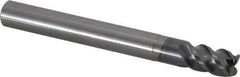 OSG - 12mm, 4 Flute, Single End, Solid Carbide, 1mm Corner Radius End Mill - 110mm OAL, 45° Helix, Right Hand Flute, 18mm LOC, Right Hand Cut, 36mm Extended Reach - All Tool & Supply