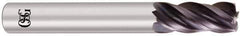 OSG - 1", 4 Flute, Single End, Solid Carbide, 0.06" Corner Radius End Mill - 4" OAL, Right Hand Flute, 1-1/2" LOC, Right Hand Cut - All Tool & Supply