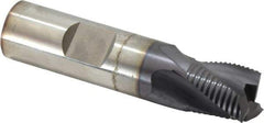 OSG - 5/8" Diam, Fine Pitch, 5/8" LOC, 4 Flute Cobalt Corner Chamfer Roughing End Mill - TiAlN Finish, 2-3/4" OAL, 5/8" Shank Diam, Single End, Centercutting, 30° Helix - All Tool & Supply