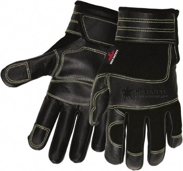 MCR Safety - Size M Cowhide General Protection Work Gloves - For Work & Driver, Uncoated, Adjustable Closure Cuff, Black, Paired - All Tool & Supply