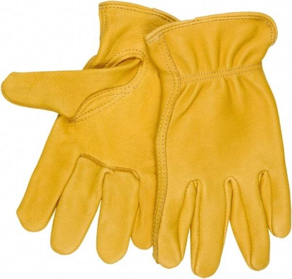 MCR Safety - Size S Deerskin General Protection Work Gloves - For Work & Driver, Uncoated, Slip-On Cuff, Natural, Paired - All Tool & Supply