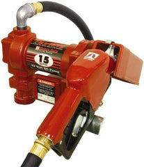 Tuthill - 15 GPM, 3/4" Hose Diam, DC Tank Pump with Automatic Nozzle - 1" Inlet, 3/4" Outlet, 12 Volts, 12' Hose Length, 1/4 hp - All Tool & Supply