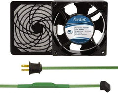 Made in USA - 115 Volts, AC, 103 CFM, Square Tube Axial Fan Kit - 0.26 Amp Rating, 120mm High x 120mm Wide x 38.5mm Deep, Includes Fan, Fan Filter, Thermostatically Controlled Fan Cord - All Tool & Supply