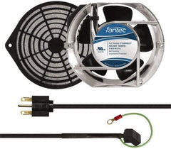 Made in USA - 230 Volts, AC, 240 CFM, Oval Tube Axial Fan Kit - 0.12/0.16 Amp Rating, 151mm High x 172mm Wide x 51mm Deep, Includes Fan, Fan Filter, Fan Cord - All Tool & Supply