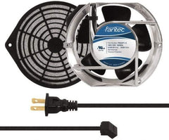 Made in USA - 115 Volts, AC, 240 CFM, Oval Tube Axial Fan Kit - 0.46 Amp Rating, 151mm High x 172mm Wide x 51mm Deep, Includes Fan, Fan Guard, Fan Cord - All Tool & Supply