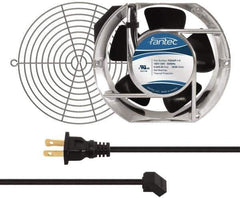 Made in USA - 115 Volts, AC, 240 CFM, Oval Tube Axial Fan Kit - 0.46 Amp Rating, 151mm High x 172mm Wide x 51mm Deep, Includes Fan, Fan Guard, Fan Cord - All Tool & Supply